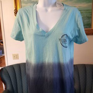 T-Shirt NWT Exist Brand Yellowstone Natl Park L Seablue Navy-Item #404
